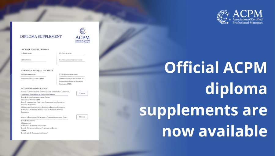 Updated ACPM Document Format: Official Diploma Supplements